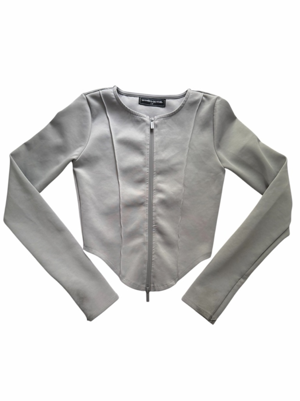 Manière de Voir Neoprene cropped corset sweater jacket